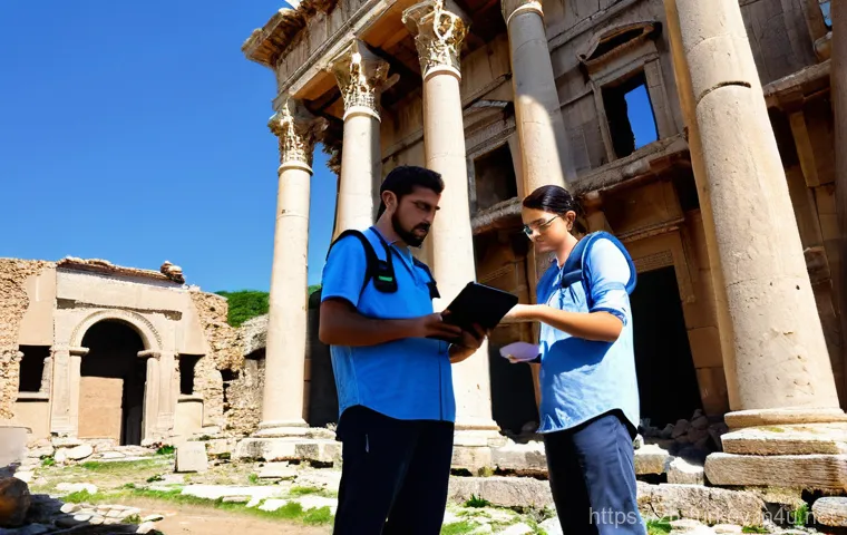 튀르키예 문화재 복원 프로젝트 - **Prompt 1: Digital Preservation at an Ancient Turkish Site**
    "A team of expert archaeologists a...