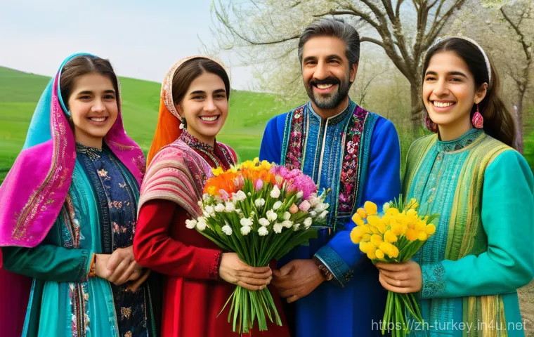 튀르키예의 독특한 문화적 축제 - **Prompt for Nevruz Festival:**
    "A vibrant and joyous outdoor scene capturing the spirit of the ...