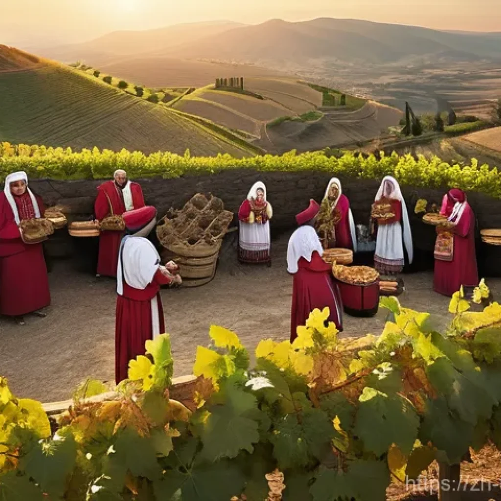 튀르키예 와인 생산 지역과 시음 - **Ancient Anatolian Harvest Celebration:** An epic, wide-angle shot depicting an ancient Anatolian h...