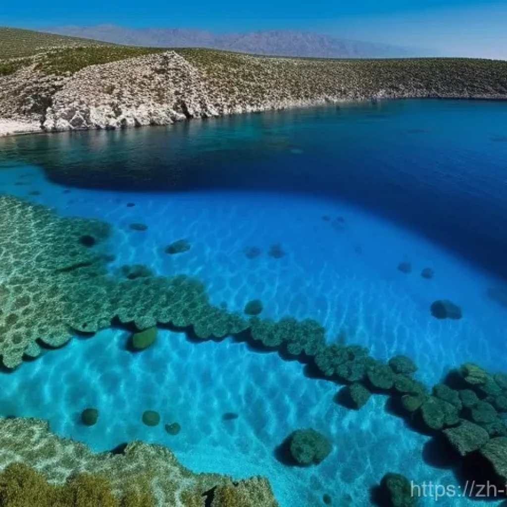 튀르키예 독특한 해양 관련 풍경 - **A serene underwater exploration of Turkey's "Blue Hole" near Kaputaş Beach.** Sunlight pierces thr...