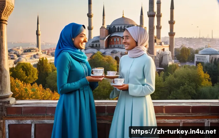 튀르키예 여행자들이 남긴 리뷰 - **"Istanbul's Historic Grandeur and Vibrant Culture"**
    A wide shot of two young women (sisters, ...