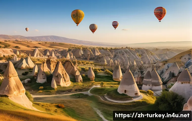 튀르키예의 주요 자연 관련 명소 - A breathtaking panoramic view of Cappadocia&rsquo;s fairy chimneys at sunrise, showcasing unique volcanic ...