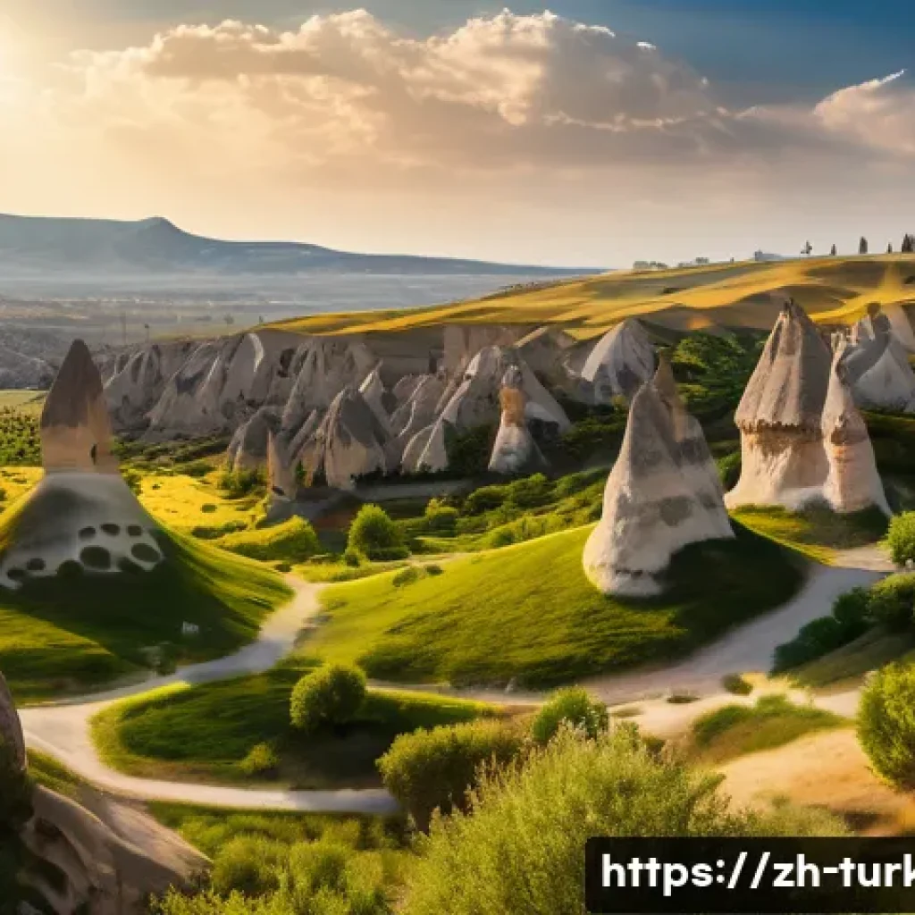 튀르키예 자연보호구역 탐험 - A breathtaking panoramic view of Cappadocia’s unique volcanic rock formations known as “fairy chimne...