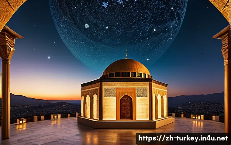 튀르키예의 과학사와 발명품 - A detailed scene of an Ottoman-era observatory at sunset, featuring scholars in traditional Ottoman ...