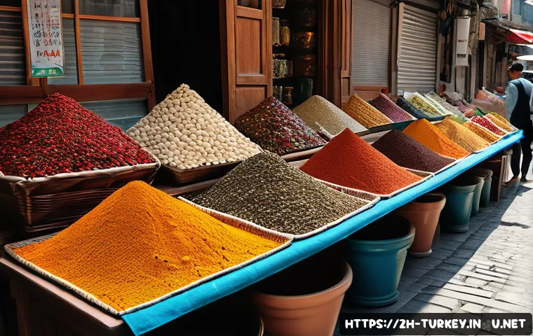 튀르키예 여행을 위한 커뮤니티 추천 - A bustling local Turkish street market scene in Istanbul during daylight, vibrant stalls filled with...