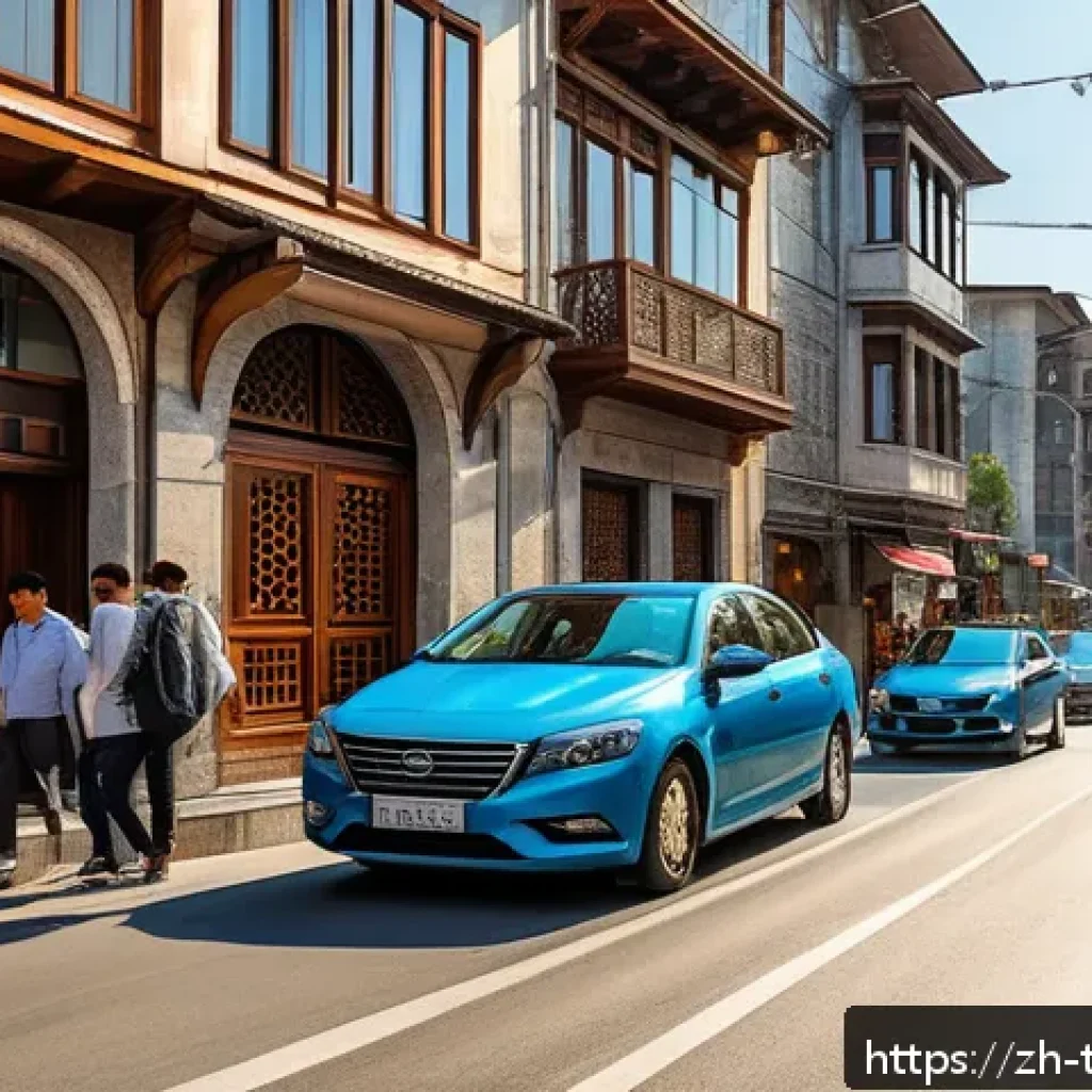 튀르키예 도시별 자동차 렌트 가이드 - A vibrant street scene in Istanbul blending historic architecture and modern city life: detailed vie...