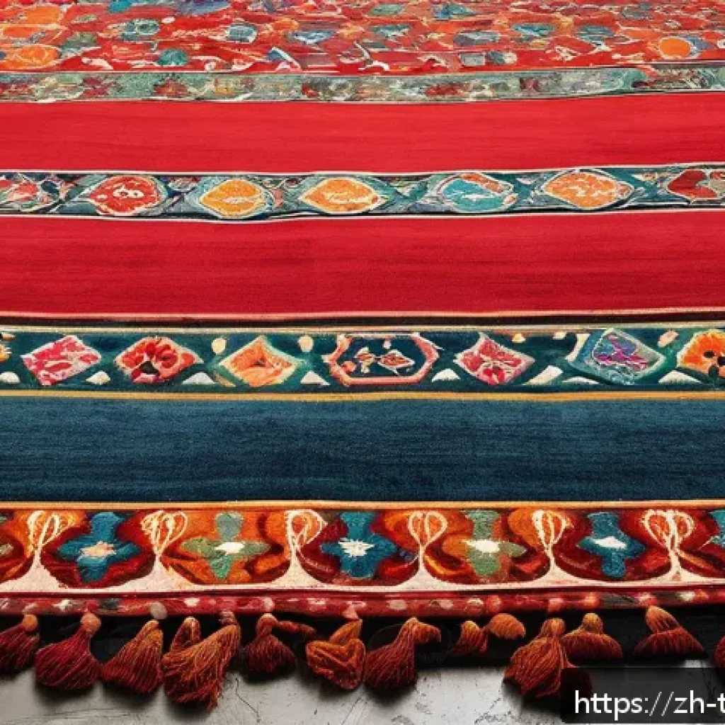 튀르키예의 주요 전통 공예 마켓 - A vibrant Turkish handmade carpet displayed in a traditional market setting, featuring intricate geo...
