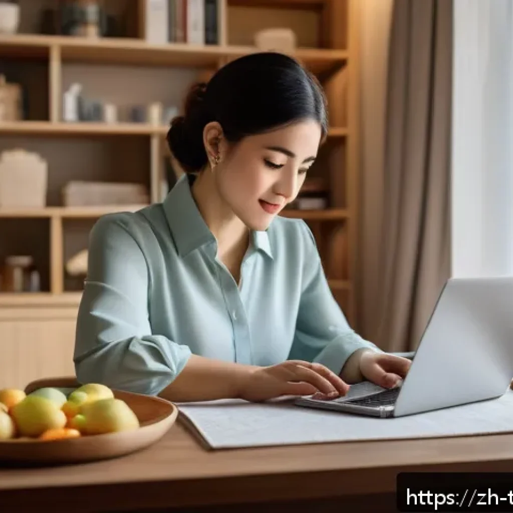 튀르키예 여성의 지위와 역할 - A modern Turkish woman balancing work and family life in a cozy home office setting, dressed in prof...