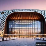 튀르키예의 주요 스포츠 경기장 - A modern Turkish sports stadium exterior at sunset, blending sleek contemporary architecture with tr...