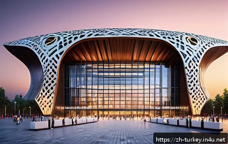 튀르키예의 주요 스포츠 경기장 - A modern Turkish sports stadium exterior at sunset, blending sleek contemporary architecture with tr...