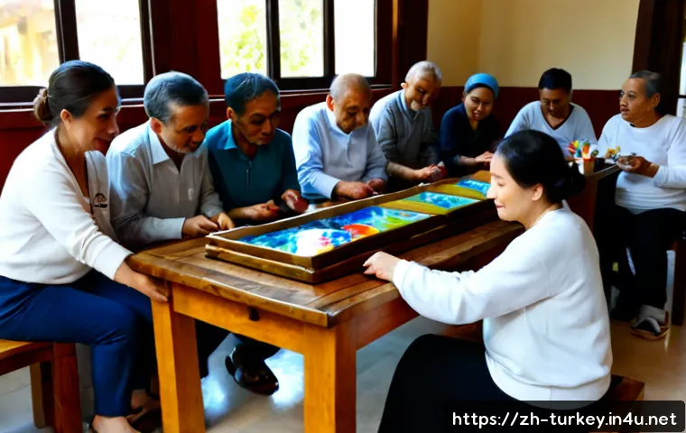 튀르키예의 문화 교류 사례 - Photorealistic cultural exchange workshop in a bright Istanbul community center, Turkish and interna...